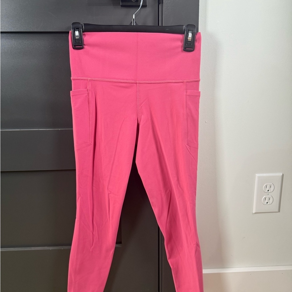Athleta Salutation Stash 7/8 Pockets Pink Leggings Women’s size small - Picture 1 of 11